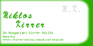 miklos kirrer business card