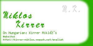 miklos kirrer business card